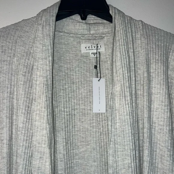 New Velvet by Graham & Spencer Cozy Long Rib Cardigan Size S - Picture 2 of 5